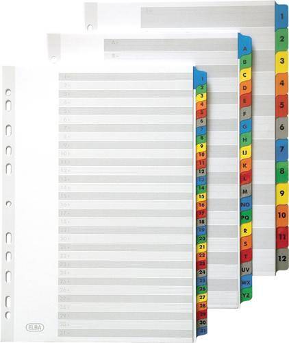 Przekładki ELBA 1-12 MYLAR z kolor.ind
