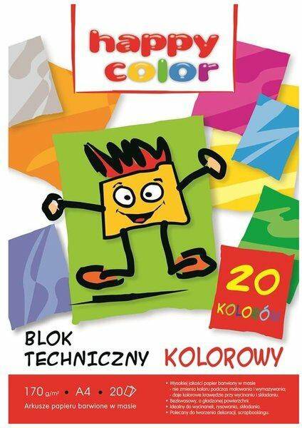 Blok techniczny kolor Happy Color A4 XXL