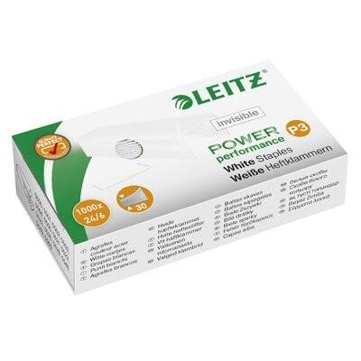 Zszywki 24/6 LEITZ białe 5554, niewidocz