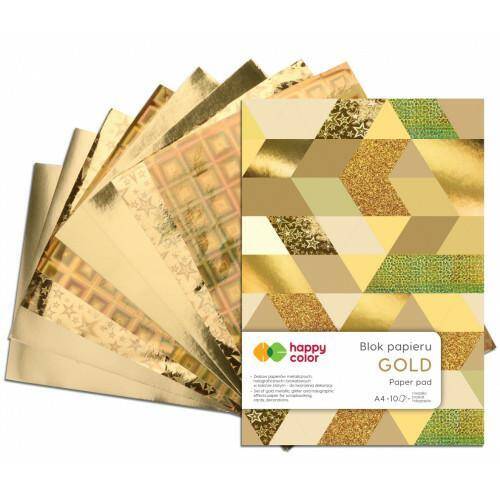 Blok Happy Color A4 z motywami Gold ,