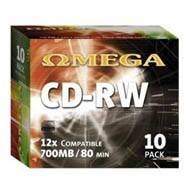 Dysk CD-RW Omega 700MB SLIM x12 10 pack