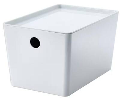 Ikea Pojemnik KUGGIS biały z pokrywką