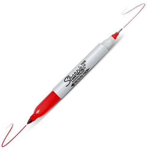 Marker Sanford SHARPIE TWIN TIP czerwony