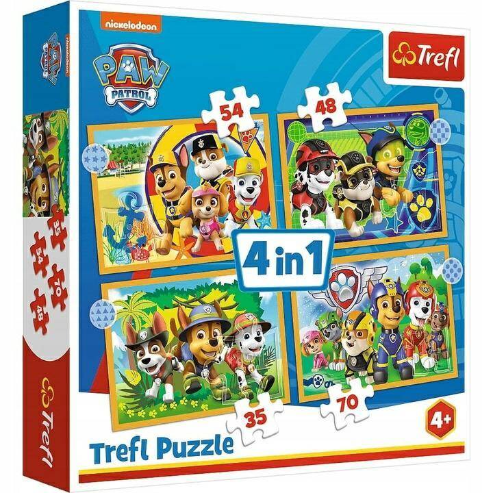 TREFL puzzle 4w1 Wakacyjny Psi Patrol