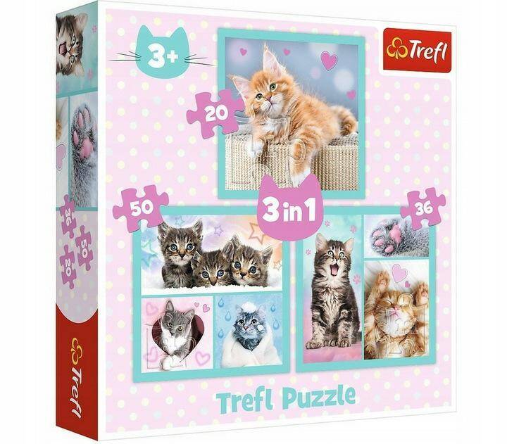 TREFL 3w1 puzzle słodkie zwierzaki 34862
