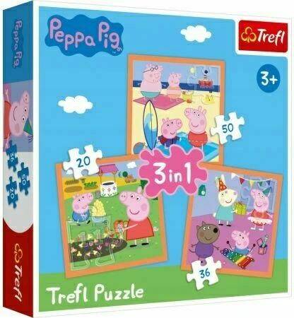 TREFL puzzle 3w1 Pomysłowa Świnka Peppa