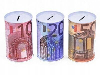 ADAR skarbonka metalowa puszka Euro