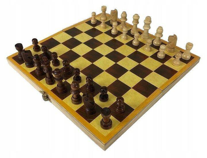 W&K szachy szkolne drewniane 34x33 cm