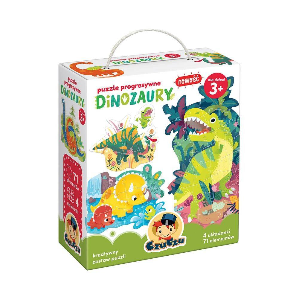 CZUCZU puzzle progresywne dinozaury 3+