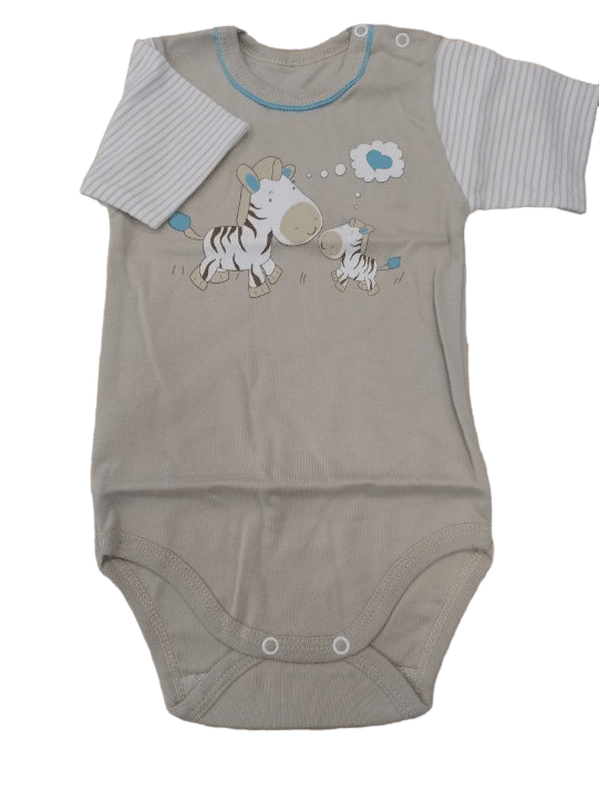 PLUSBABY body kr.rękaw zebra beż r.104