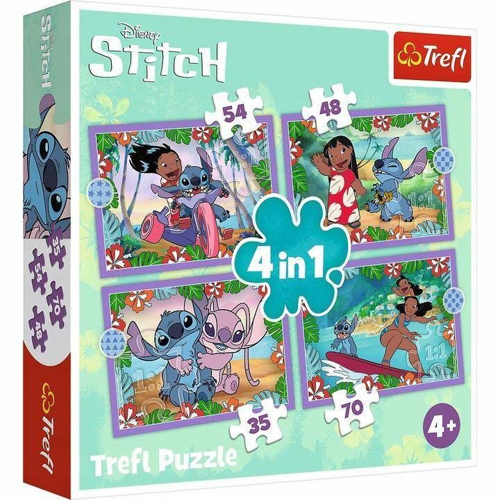 TREFL puzzle 4w1 Lilo i Stitch szalony