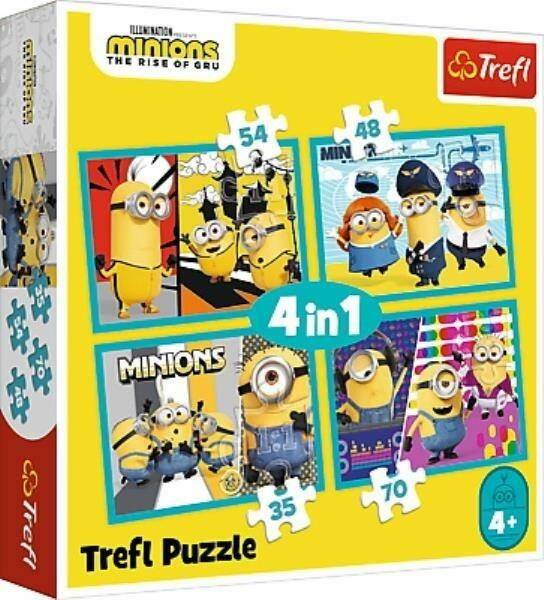 TREFL puzzle 4w1 Wesoły Świat Minionków