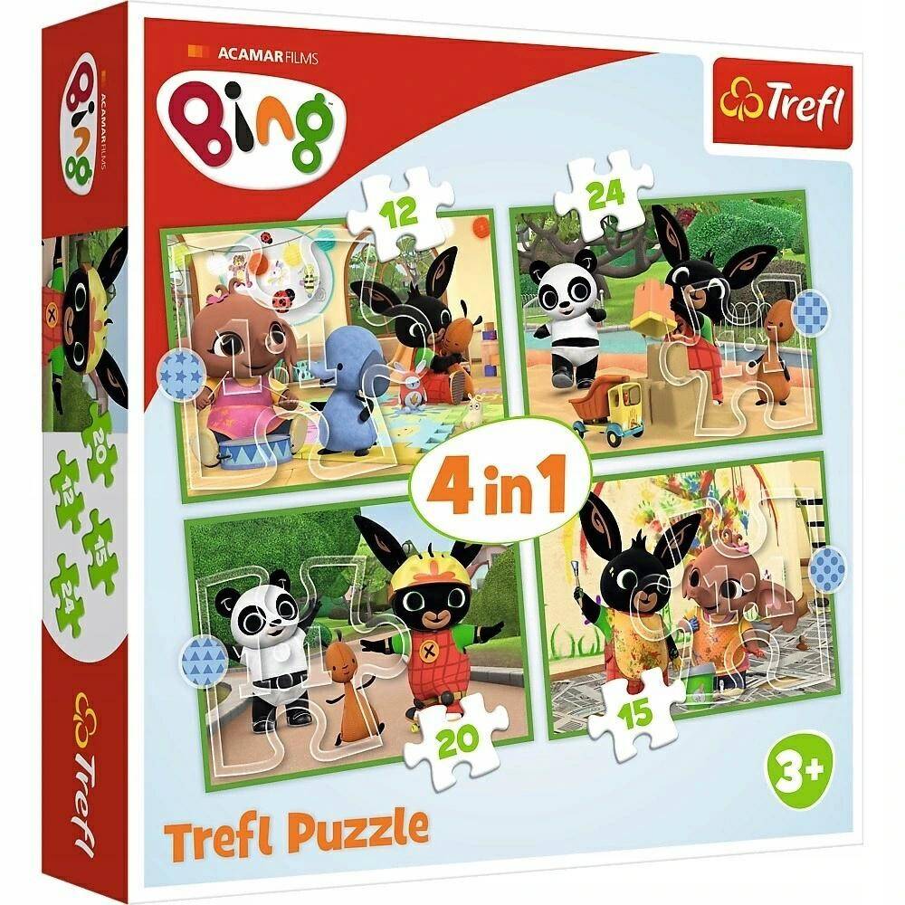 TREFL puzzle 4w1 wesoły dzień Binga