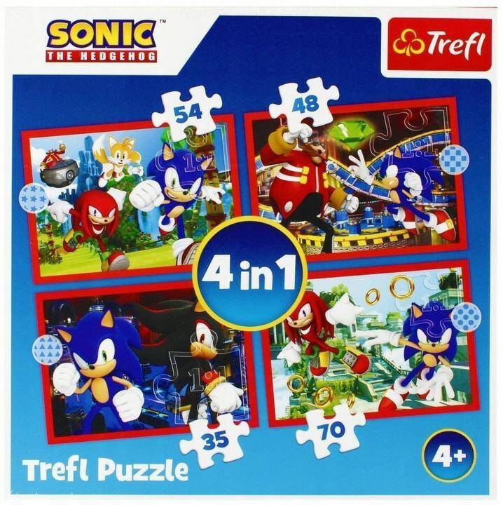 TREFL puzzle 4w1 Przygody Sonica 34625