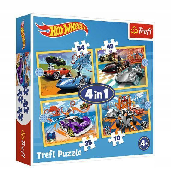 TREFL puzzle 4w1 Pojazdy Hot Wheels