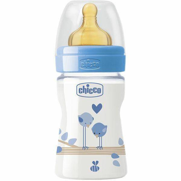 CHICCO butelka 150ml.kauczuk niebieska (Zdjęcie 1)