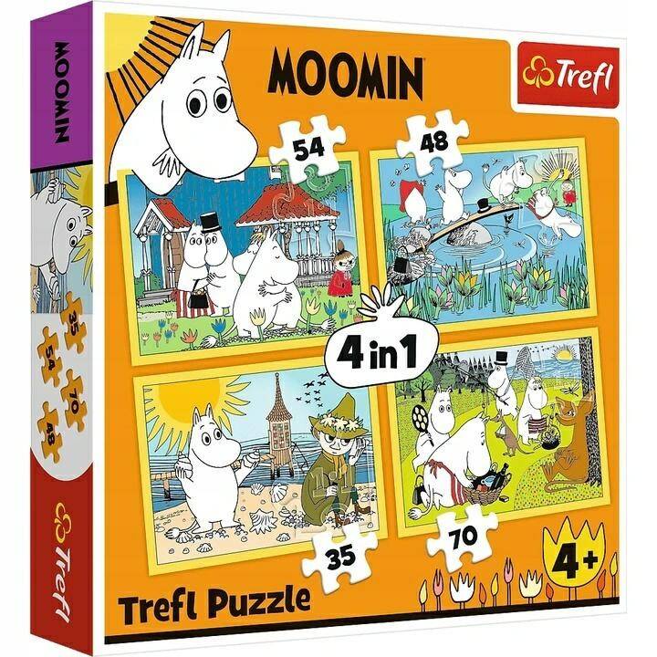 TREFL puzzle 4w1 Wesoły Dzień Muminków
