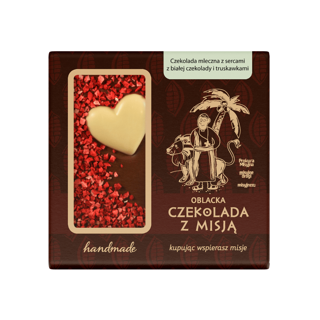 Czekolada mleczna - truskawka, serce