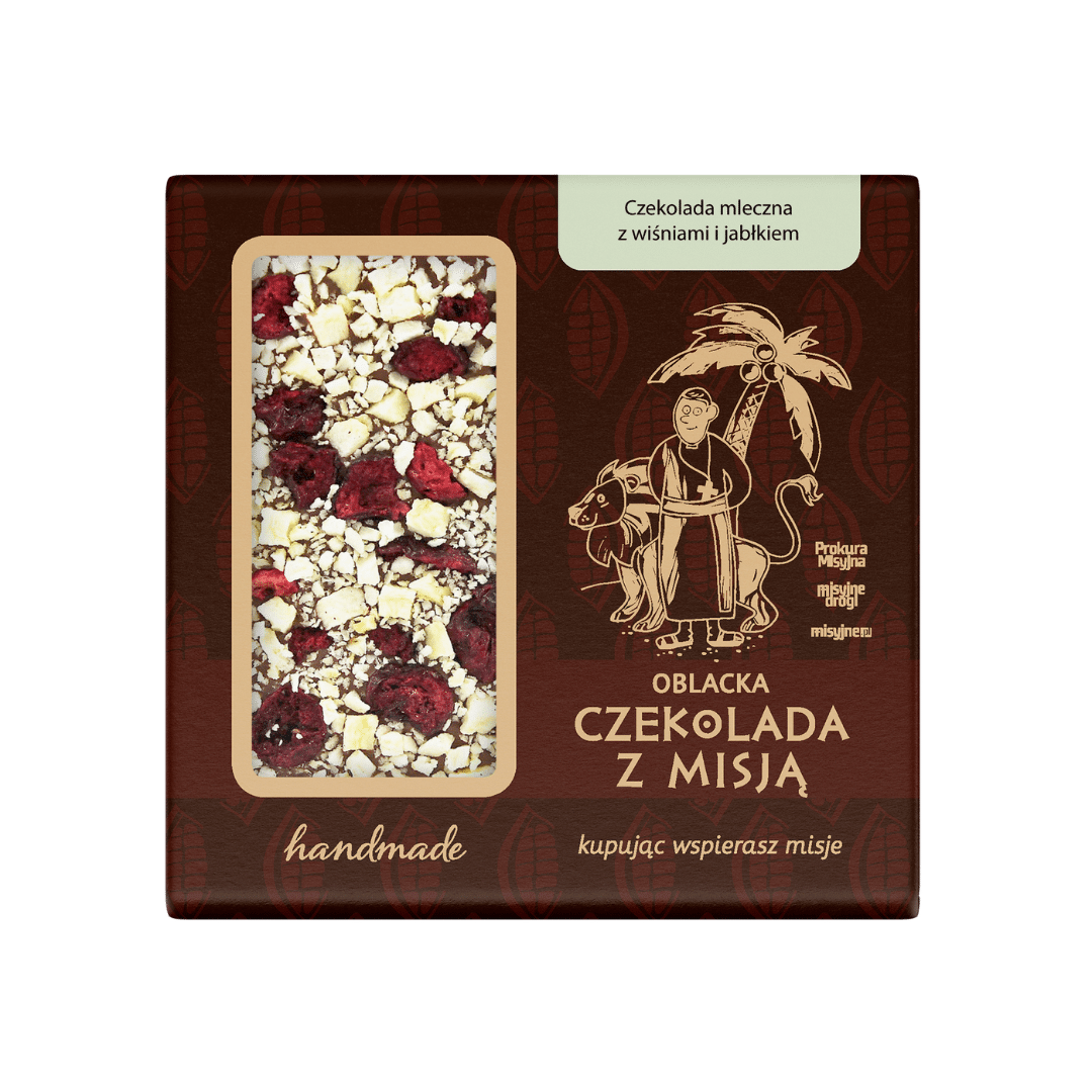 Czekolada mleczna - wiśnia, jabłko