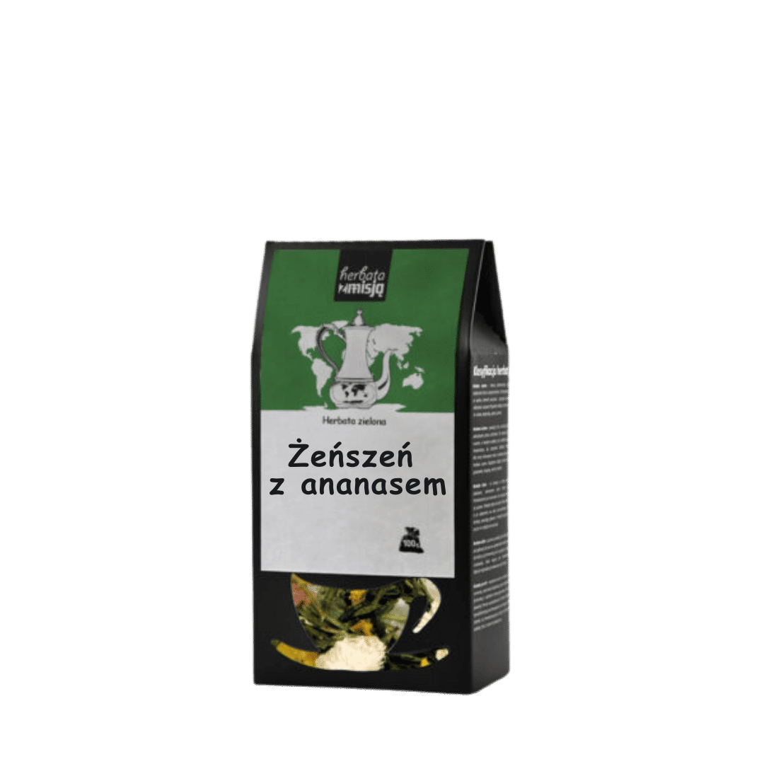 Herbata zielona Żeńszeń z ananasem