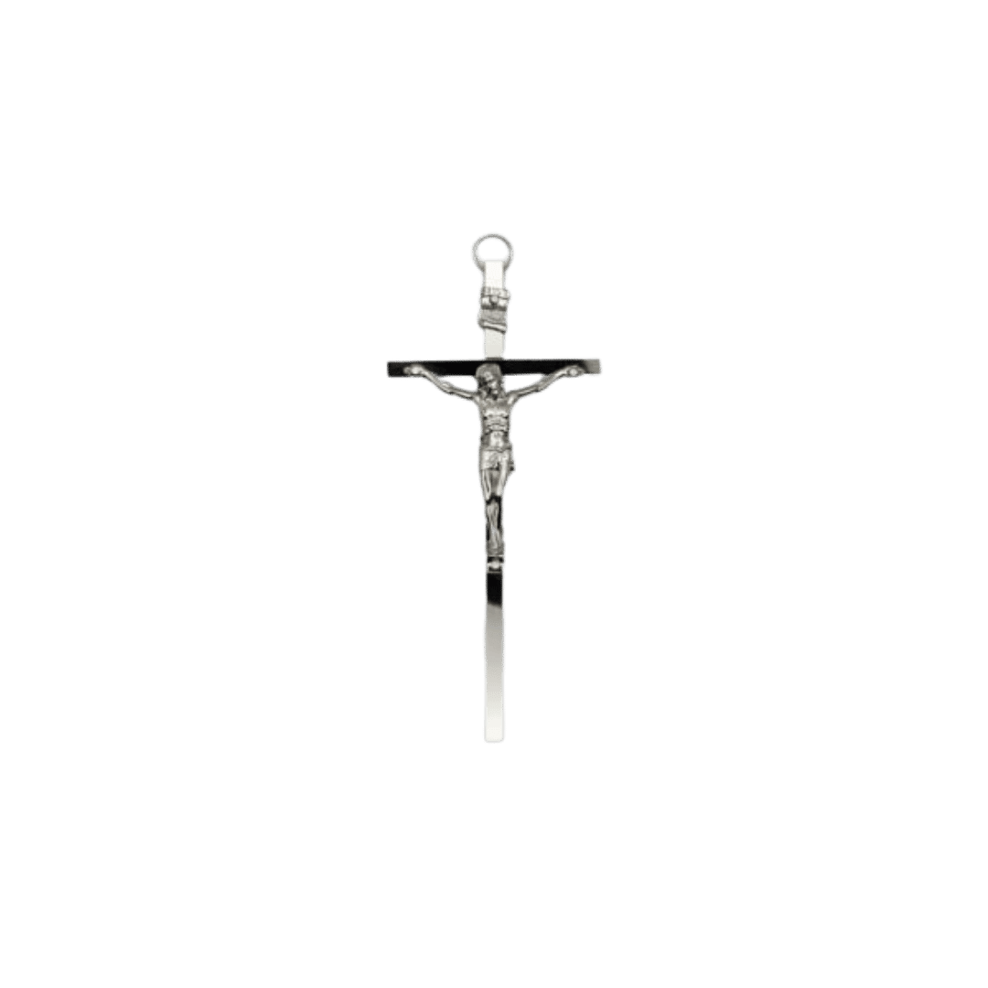Krzyż metalowy złoty lub srebrny, 13 cm