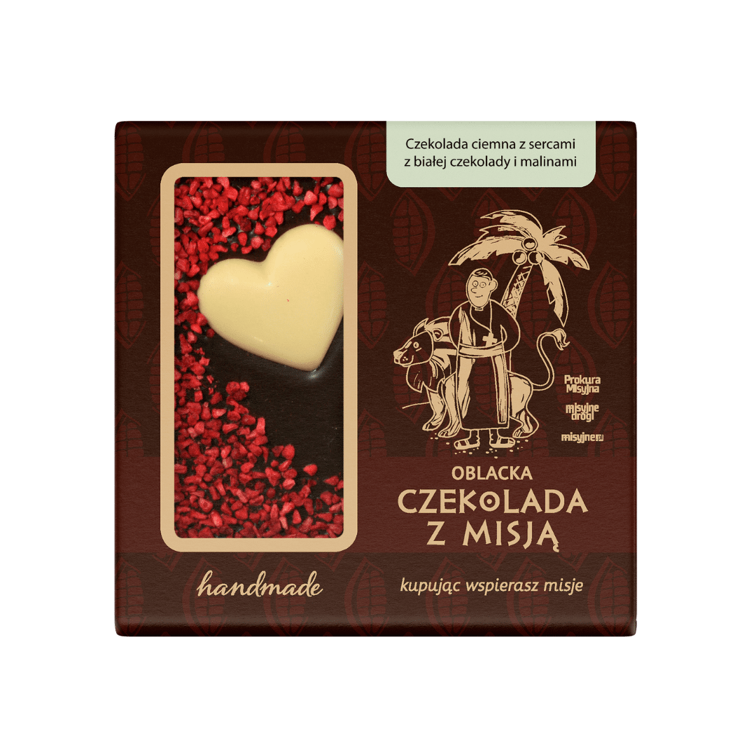 Czekolada ciemna - malina i serce