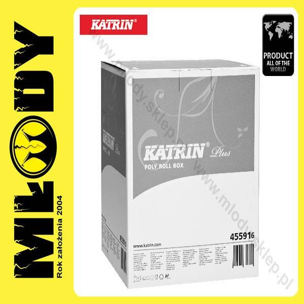 KATRIN Plus Poly Roll Box Mocny Ręcznik z Włókniny 1-Warstwowy Biały Karton 800 Listków, 1opk