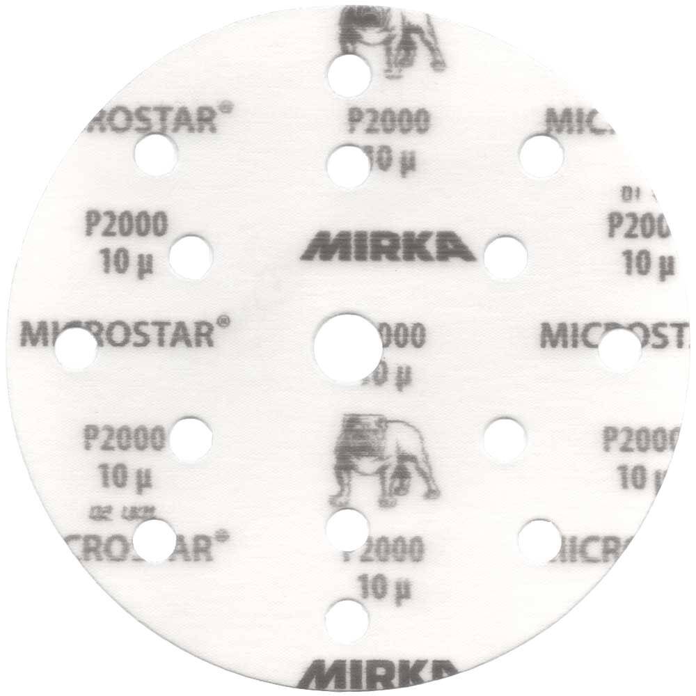 MIRKA Microstar Papier Ścierny Krążek 150mm na Rzep 15 Otworów Granulacja 2000
