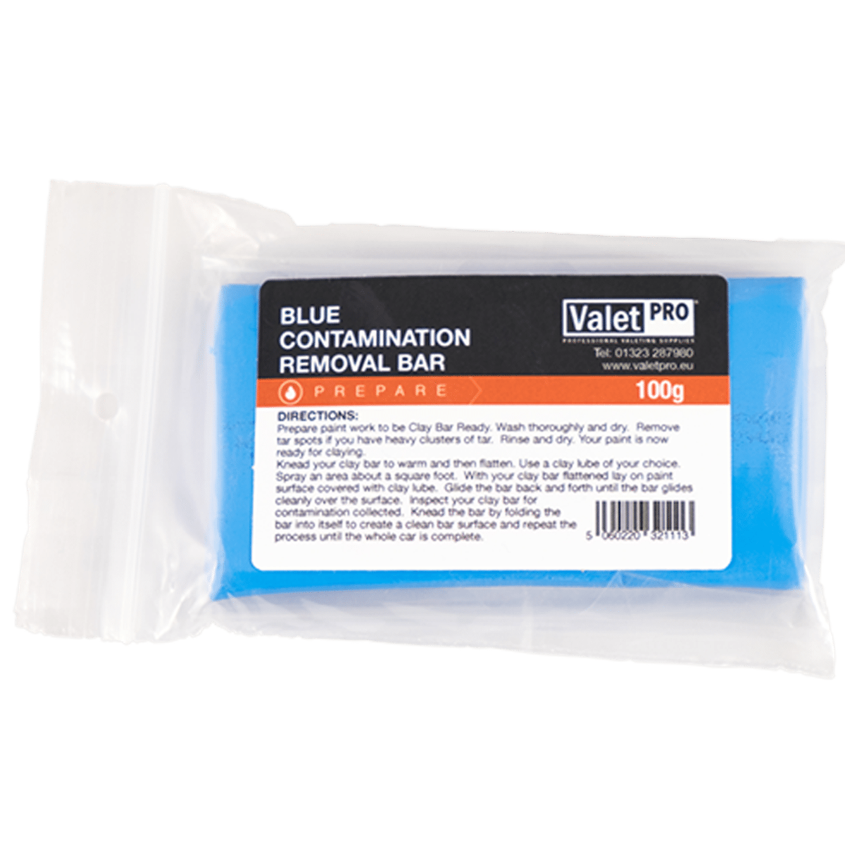 ValetPRO Blue Traditional Clay Bar 100g Twarda Glinka o Dużej Agresywności Niebieska