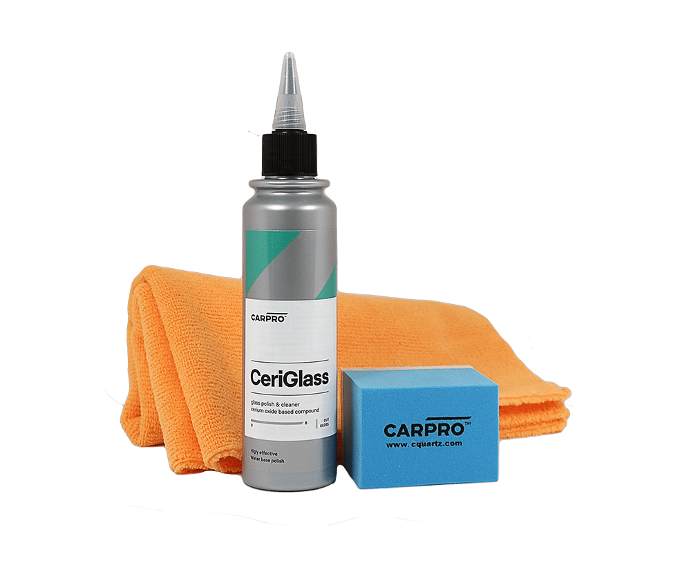 CARPRO CQUARTZ Ceriglass Polish 150ml Kit Zestaw do Polerowania Szyb i Szkła