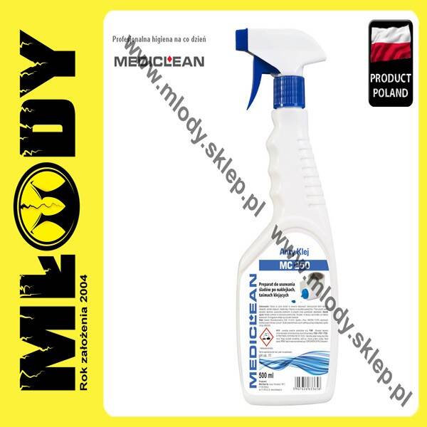 MEDICLEAN MC 250 Anty Klej 500ml Preparat do Usuwania Śladów po Naklejkach i Taśmach Klejących