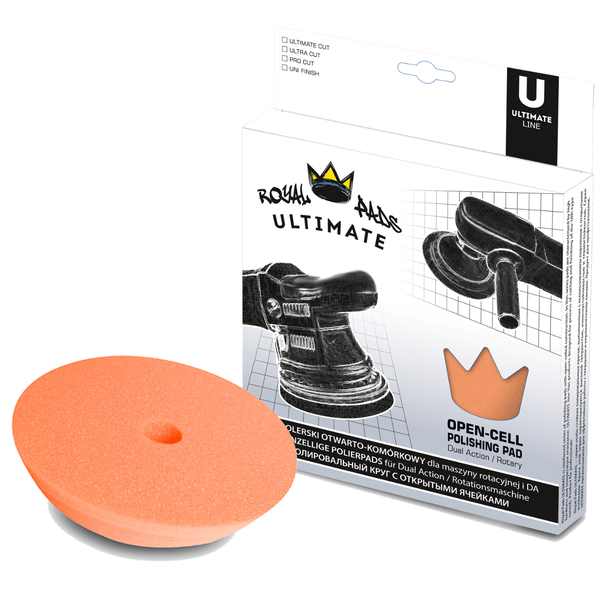 ROYAL PADS Ultimate Pro Cut 80mm Pomarańczowa Otwarto Komórkowa Pianka 1 Stopień Cięcia