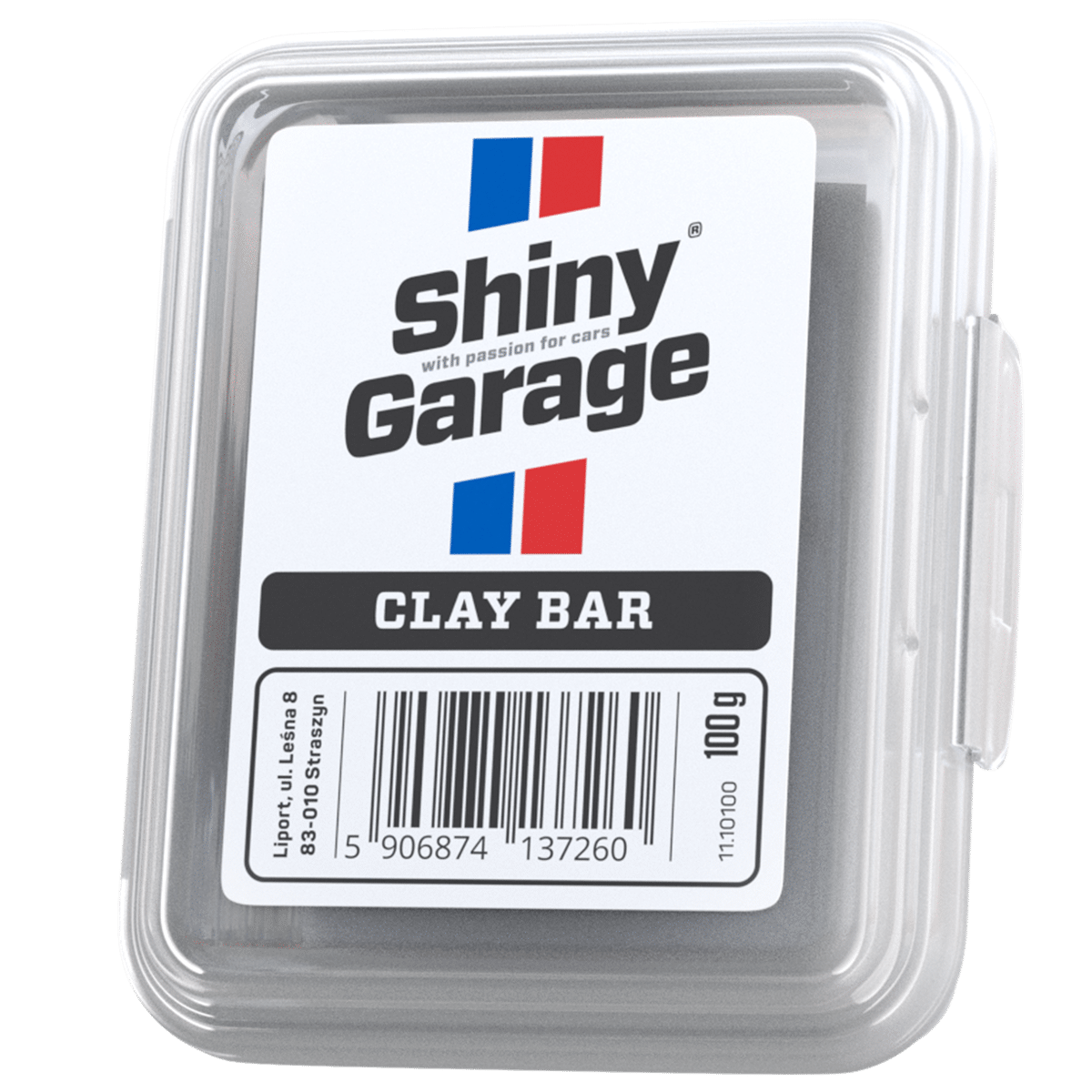 SHINY GARAGE Clay Bar Fine 100g Delikatna Glinka Czyszcząca