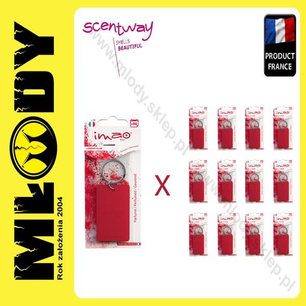 SCENTWAY Imao Key London Club Breloczek Perfumowany 3,5x6cm Czerwony