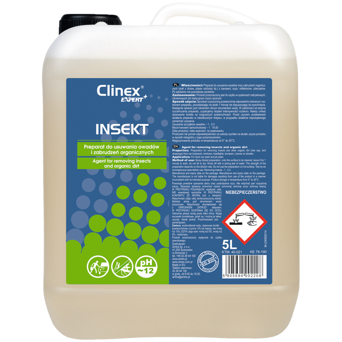 CLINEX EXPERT+ Insekt 5l Preparat do Usuwania Owadów i Zabrudzeń Organicznych