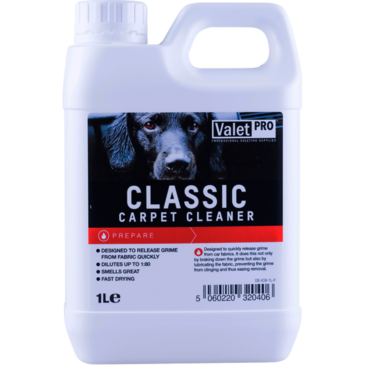 ValetPRO Heavy Duty Classic Carpet Cleaner 1l Płyn do Ekstrakcyjnego i Ręcznego Prania Tapicerki