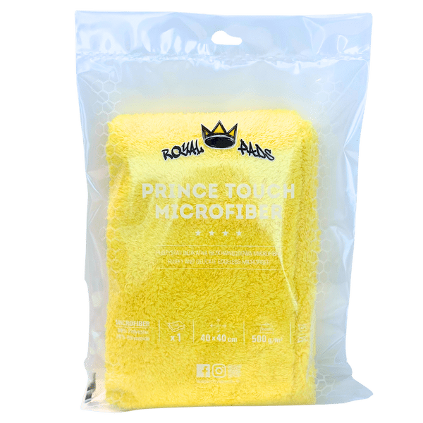 ROYAL PADS Prince Touch Microfiber 500gsm 40x40cm Yellow Mikrofibra Żółta Bezszwowa
