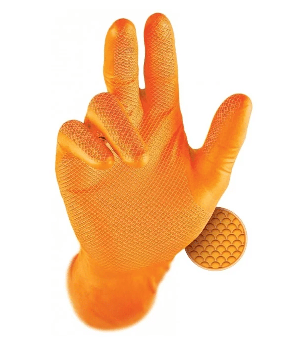GRIPPAZ Rękawiczki Nitrylowe Pomarańczowe M 50szt Model 246 (Zdjęcie 1)