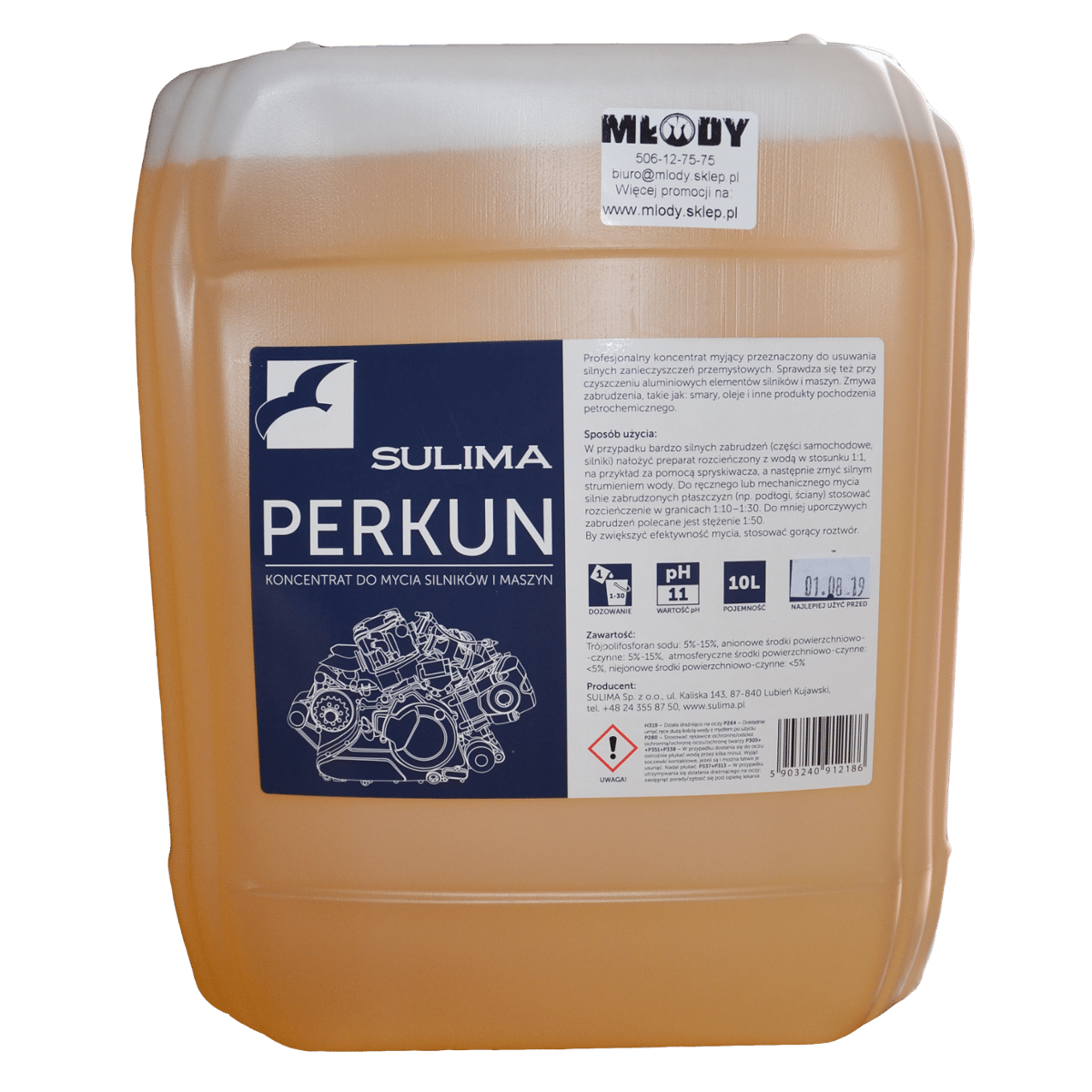 SULIMA Perkun Plus 10l Alkaiczny Koncentrat do Czyszczenia Zanieczyszczeń Przemysłowych