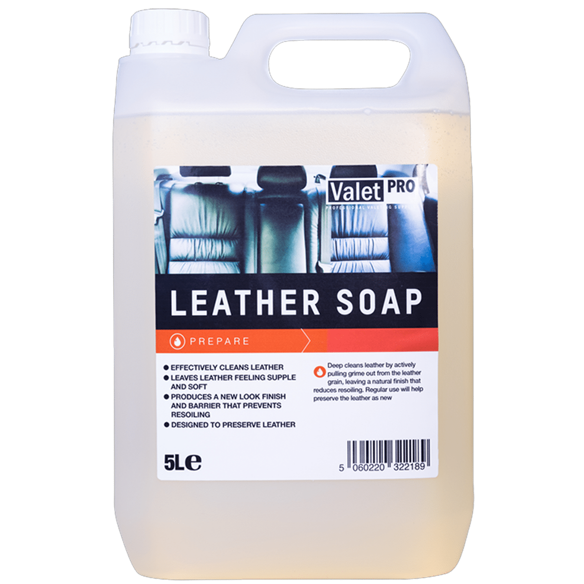 ValetPRO Leather Soap 5l Środek do Czyszczenia Skórzanej Tapicerki