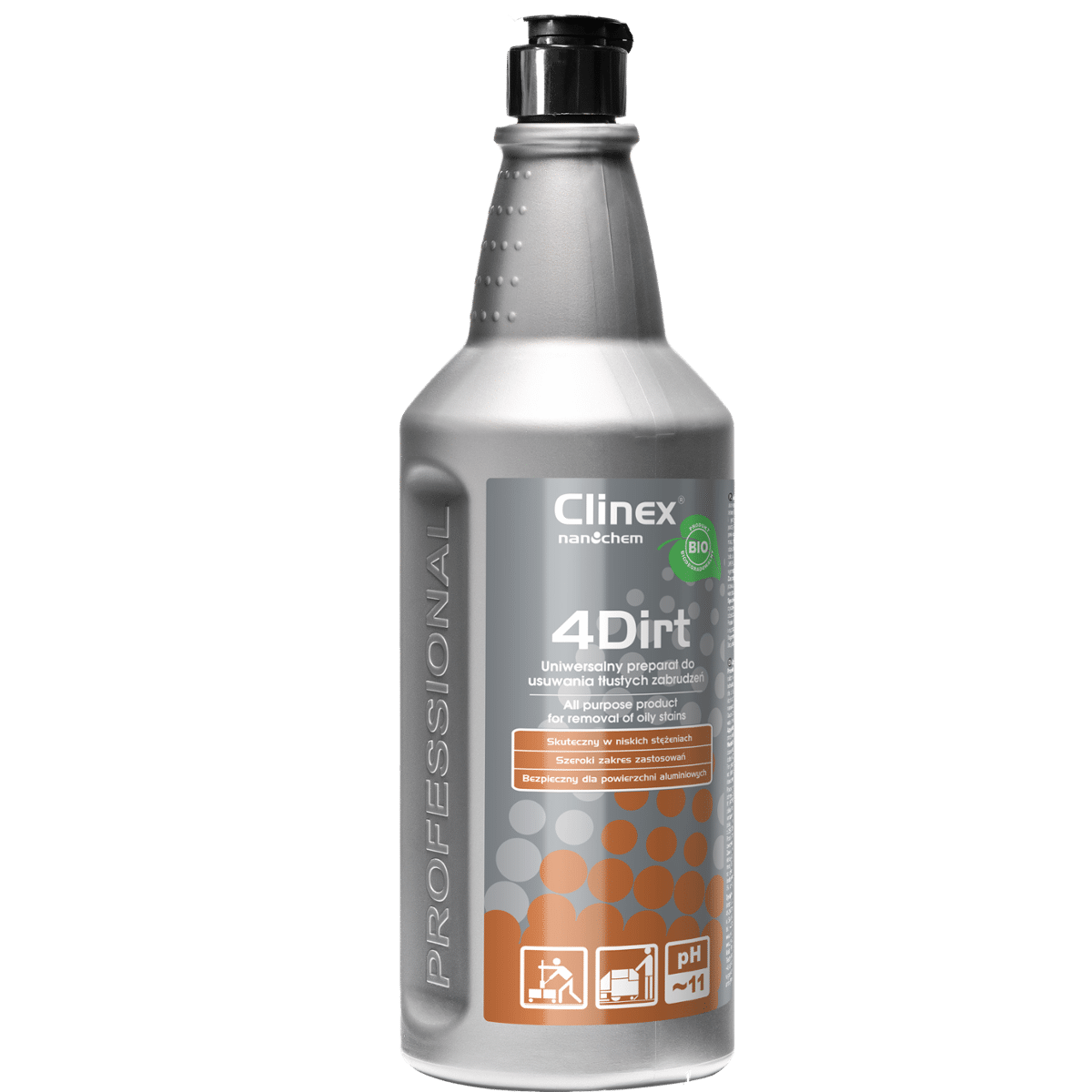 CLINEX 4DIRT 1l Biodegradowalny Uniwersalny Preparat do Usuwania Trudnych Zabrudzeń