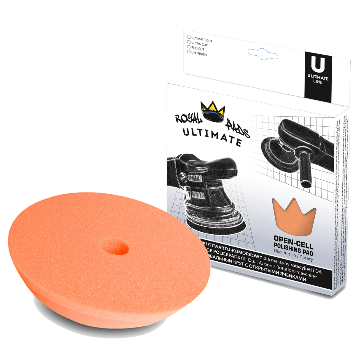 ROYAL PADS Ultimate Pro Cut 150mm Pomarańczowa Pianka Otwarto Komórkowa 1 Stopień Cięcia