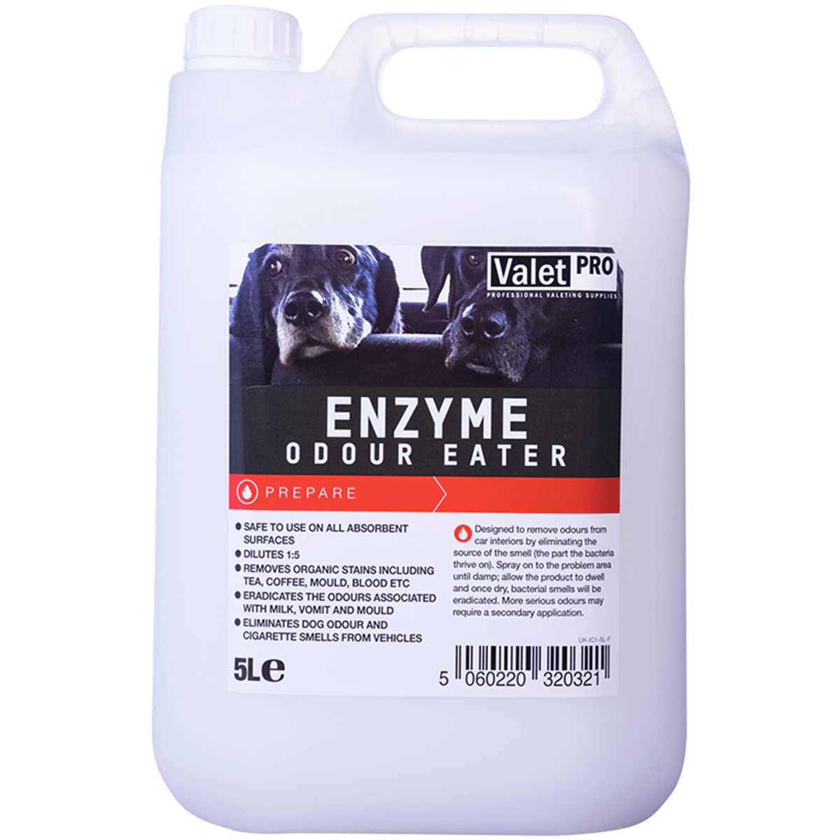 ValetPRO Enzyme Odour Eater 5l Neutralizator Nieprzyjemnych Zapachów i Przebarwień z Powierzchni