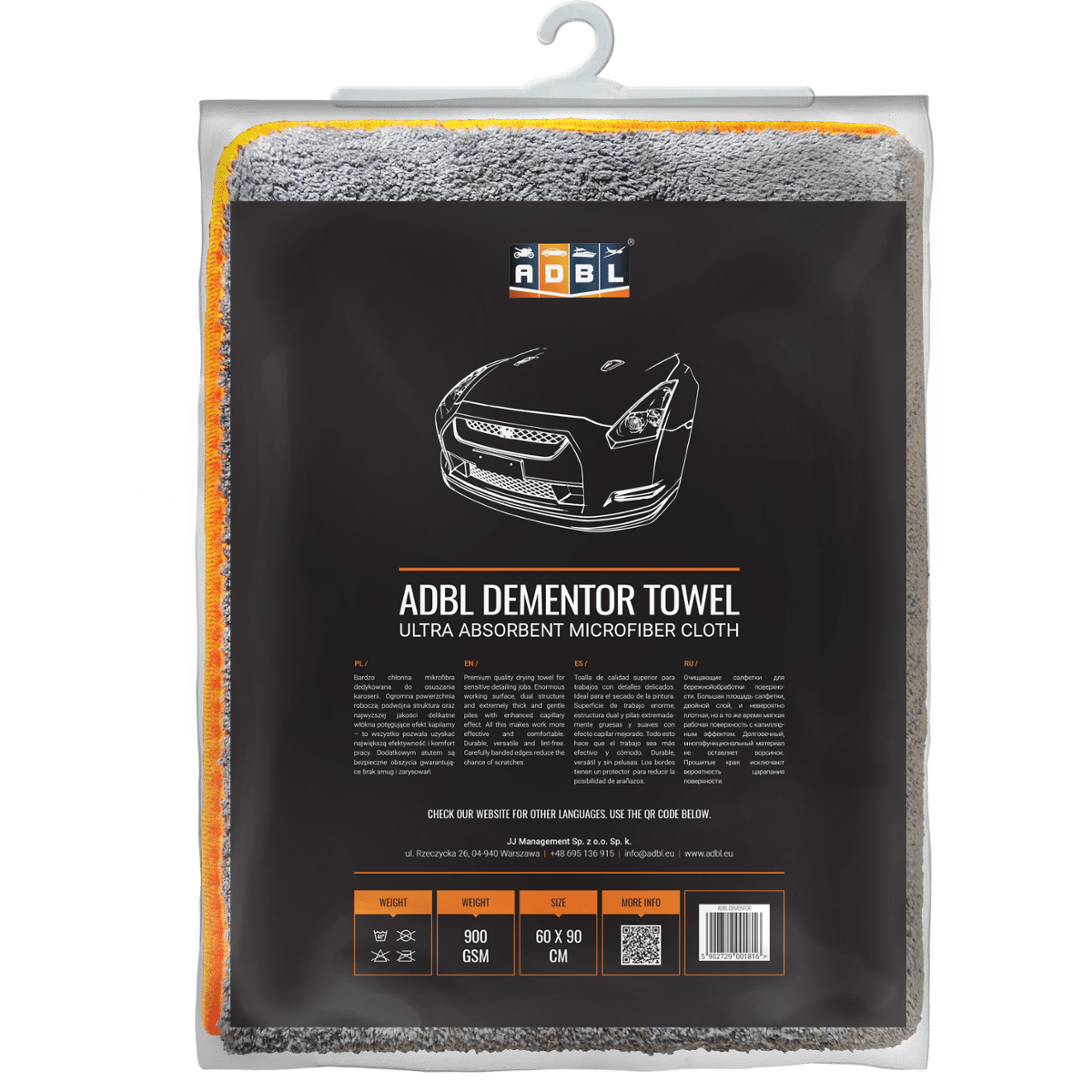 ADBL Dementor Towel 60x90cm 900g/m2 Mikrofibra do Osuszania Karoserii