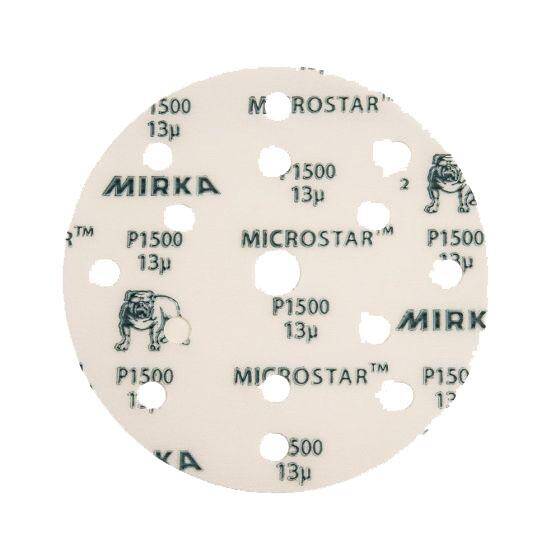 MIRKA Microstar Papier Ścierny Krążek 150mm na Rzep 15 Otworów Granulacja 1500