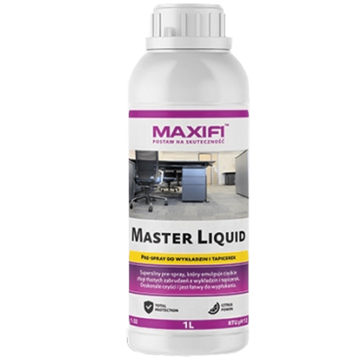 MAXIFI Master Liquid 1l Pre Spray do Usuwania Trudnych Tłustych Zabrudzeń z Wykładzin i Tapicerek