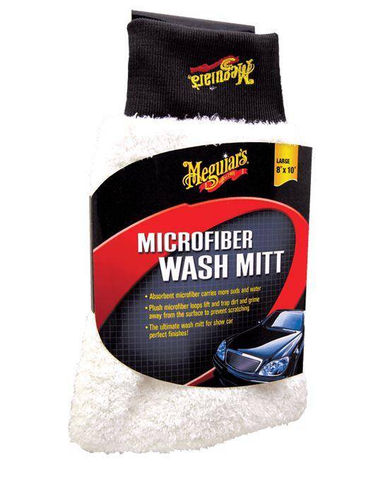 Meguiars Microfiber Wash Mitt Rękawica z Mikrofibry do Mycia Samochodu Biała 19x29cm