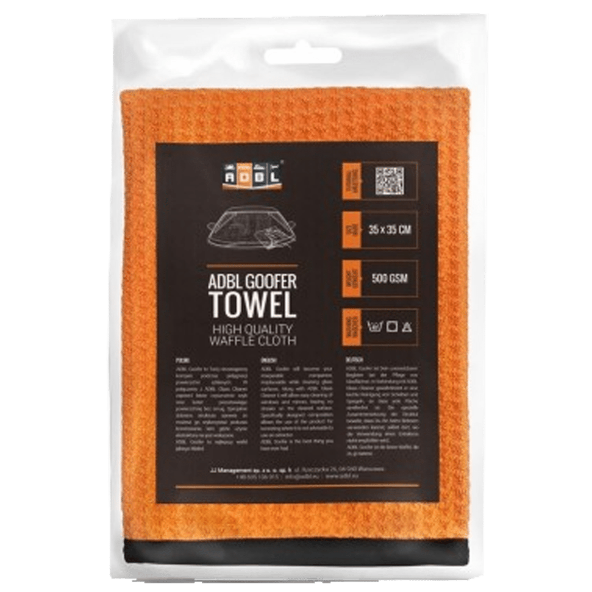 ADBL Goofer Towel Ręcznik do Czyszczenia Szyb oraz Luster 35x35cm Pomarańczowy