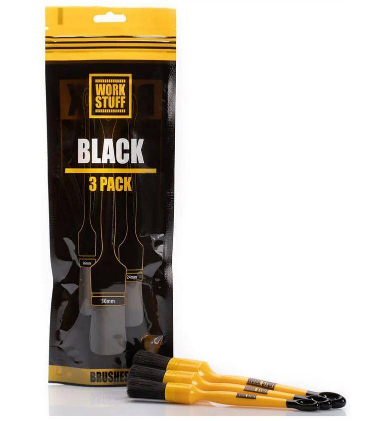 WORK STUFF Detailing Brush Black 3 pack Zestaw Pędzelków Detailingowych