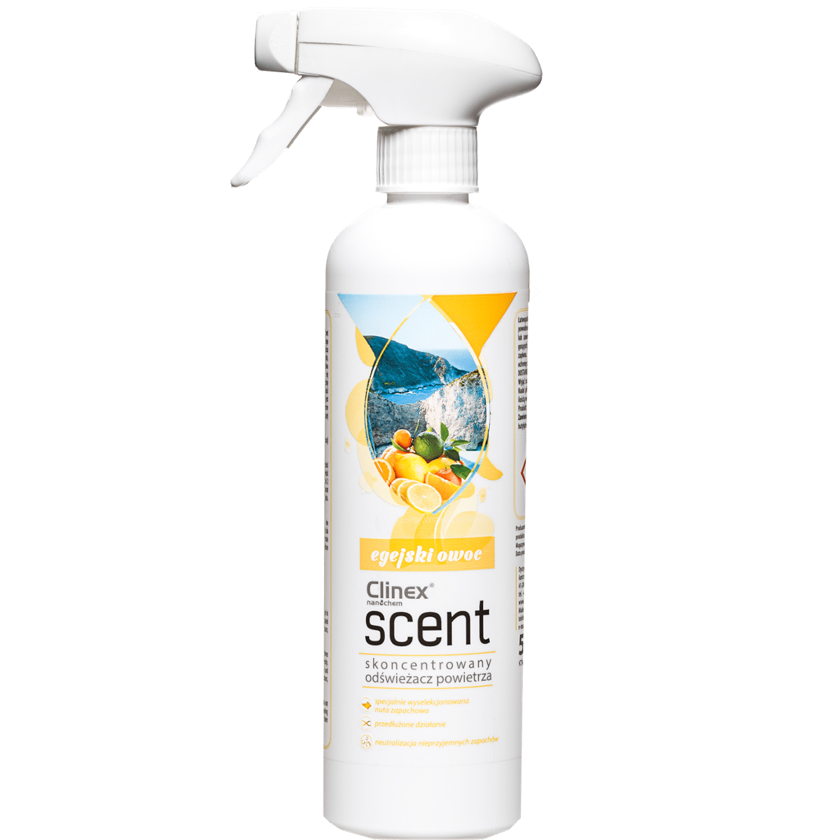 CLINEX Scent Egejski Owoc 500ml Skoncentrowany Odświeżacz Powietrza o Unikalnej Nucie Zapachowej